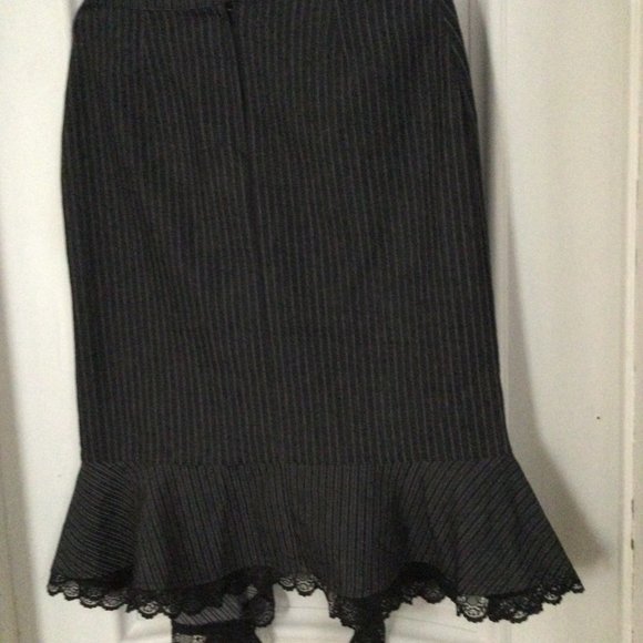 Cloarice Paris 2 pcs jacket and skirt suit 2P made in France black white strips - Picture 4 of 13